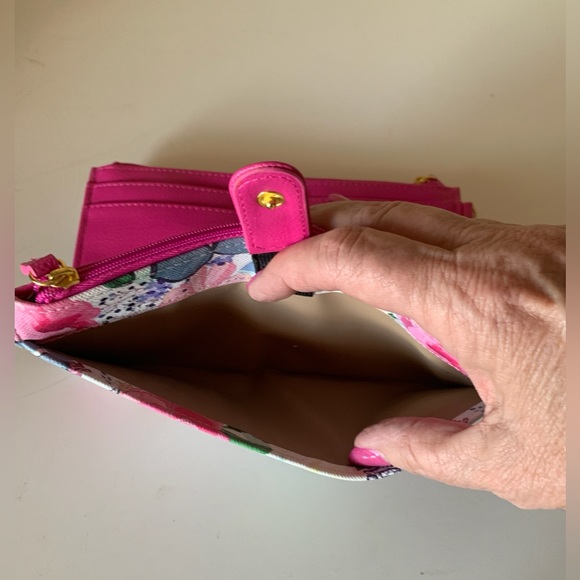 Buxton Pink & Purple Floral Large Wallet - Picture 4 of 11